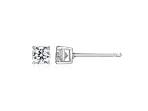 Square Cushion Cut Moissanite Platineve Stud Earrings 0.66ctw DEW
