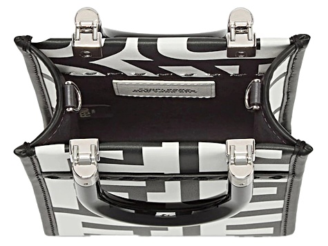 Fendi Sunshine Nero and Blanco Calfskin Leather Mini Bag