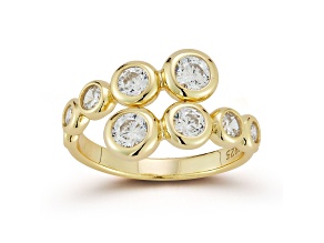 Rachel Zoe 14K Yellow Gold Over Sterling Silver Cubic Zirconia Bubble Bypass Ring
