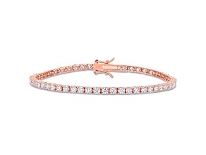 5 1/10 CT DEW Created Moissanite Tennis Bracelet in Rose Plated Sterling Silver