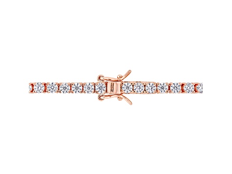 5 1/10 CT DEW Created Moissanite Tennis Bracelet in Rose Plated Sterling Silver