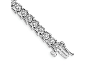 Rhodium Over 14k White Gold Diamond Fancy Bracelet