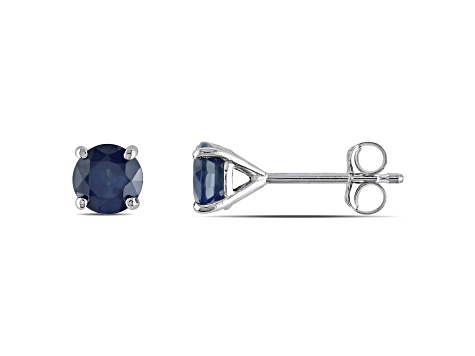 Sapphire 10K White Gold Earrings 1.10ctw