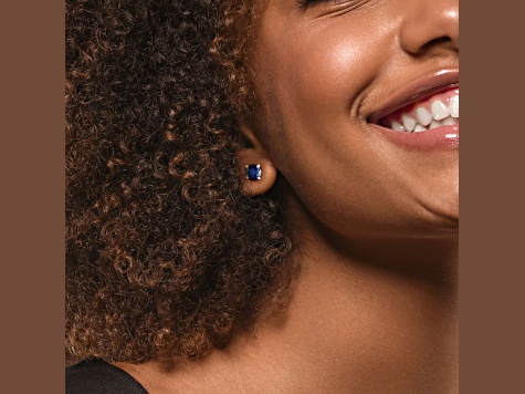 Sapphire 10K White Gold Earrings 1.10ctw