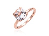 Round White Topaz 14K Rose Gold Over Sterling Silver Solitaire Ring, 3.10ctw