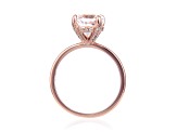 Round White Topaz 14K Rose Gold Over Sterling Silver Solitaire Ring, 3.10ctw