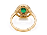 1.14 Ctw Emerald With 0.48 Ctw White Diamond Ring in 14K YG