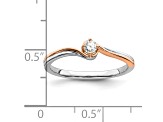 Rhodium over 14K Gold Gold First Promise Diamond Promise Ring 0.11ctw