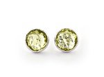 Lemon Round Quartz Sterling Silver Earrings 9ct