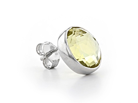 V3 Jewelry Sterling Silver 12.10 Carat Custion Cut Natural Lemon Quartz Dangle Earrings main image 1