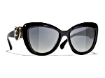 Chanel Black Cat Eye with Black Heart Detail Frame / Gray