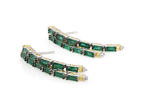 usacoffee TMD Emerald Groove リミッター 2 1/4 ctw Pear Created Emerald Double Prong Side Stone