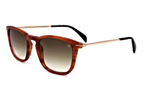 David Beckham Men's Brown Honey Square Frame / Gray Gradient Lenses Sunglasses