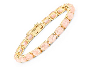 Pink Morganite 14K Yellow Gold Over Sterling Silver Tennis Bracelet 7.5 inches, 34.50ctw