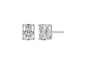 Emerald Cut Moissanite Platineve Stud Earrings 3.50ctw DEW
