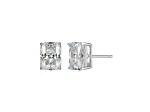 Emerald Cut Moissanite Platineve Stud Earrings 3.50ctw DEW