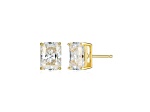 Emerald Cut Moissanite 14k Yellow Gold Over Silver Stud Earrings 3.50ctw DEW