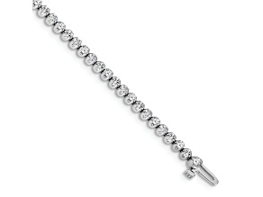 Rhodium Over 14k White Gold Diamond Tennis Bracelet