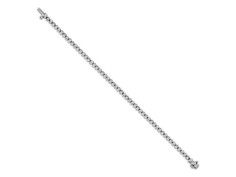Rhodium Over 14k White Gold Diamond Tennis Bracelet