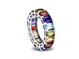 Silver Treasures by Samuel B. Multi-Gemstone Sterling Silver Eternity Band Ring 11.44ctw