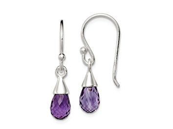 Picture of Sterling Silver Amethyst Dangle Earrings