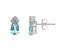 6x4mm Oval Aquamarine with Diamond Accents 14k White Gold Stud Earrings