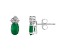6x4mm Oval Emerald with Diamond Accents 14k White Gold Stud Earrings