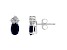 6x4mm Oval Sapphire with Diamond Accents 14k White Gold Stud Earrings