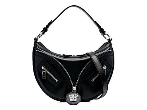 近年✨VERSACE ラ メデューサ スモールホーボーバッグ 黒 本革 2way La Medusa Small Handbag Black | VERSACE US