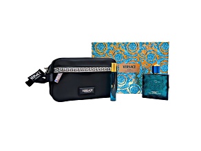 Versace Eros 3 Pc. Gift Set for Men | Travel Case & Eau De Toilette Sprays