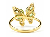 Peridot White Topaz 14K Yellow Gold Over Sterling Silver Ring