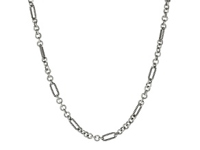 Silver Treasures by Samuel B. Sterling Silver 20 Inch Textured Link Chain Necklace