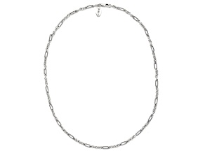 Silver Treasures by Samuel B. Sterling Silver 24 Inch Textured Link Chain Necklace