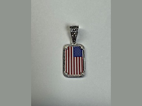 Silver Treasures By Samuel B. .999 Sterling Silver/18k Gold 1.5g Colorized USA Flag Enhancer