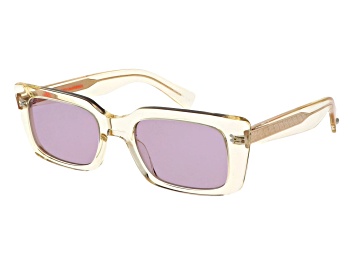Picture of Garrett Leight 3030 Pure Glass Rectangular Frame / Semi Flat Plum Lenses Sunglasses