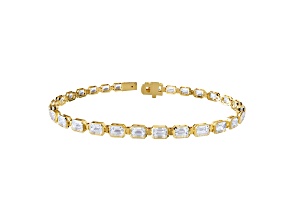 18k Vermeil Over Sterling Silver 7.75ctw Lab-Grown Diamond Tennis Bracelet 7" VVS-VS, E-F