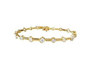14k Yellow Gold 2.84ctw Multi Shape Lab Grown Diamond Link Bracelet 7" VVS-VS, E-F