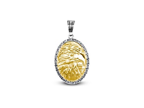 Silver Treasures By Samuel B. Sterling Silver And 18k Yellow Gold Eagle Pendant