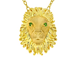 Chrome Diopside Rhodium/24k Yellow Gold Over Palladium Silver Pendant With Chain 0.05ctw