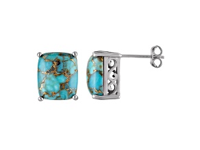 Sterling Silver Copper Composite Turquoise Earrings