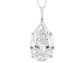 Certified Pear White Lab-Grown Diamond F-VS1 14k White Gold Solitaire Pendant 5.00ct