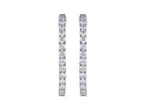 White Diamond 14K White Gold Hoop Earrings 2.00ctw