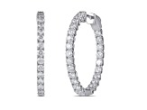 White Diamond H-I I1 14K White Gold Hoop Earrings 2.00ctw