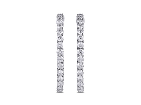 White Diamond H-I I1 Platinum Hoop Earrings 2.00ctw