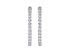 White Diamond H-I I1 Platinum Hoop Earrings 2.00ctw