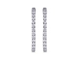 White Diamond H-I I1 Platinum Hoop Earrings 2.00ctw