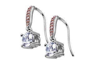 3.22ctw White and Pink Cubic Zirconia Two-tone Brass Earrings