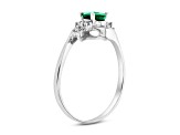 0.35ctw Emerald and Diamond Ring in 14k White Gold