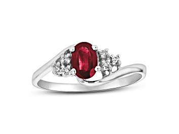 Picture of 0.40ctw Ruby and Diamond Ring in 14k White Gold