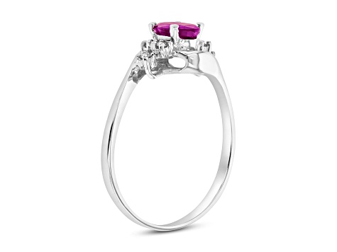 0.40ctw Ruby and Diamond Ring in 14k White Gold